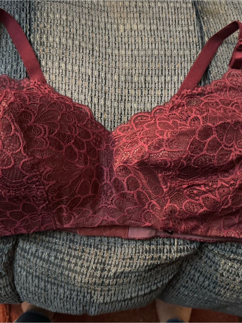 Torrid Women's Lace Wireless Bra in Deep Wine size 46DD